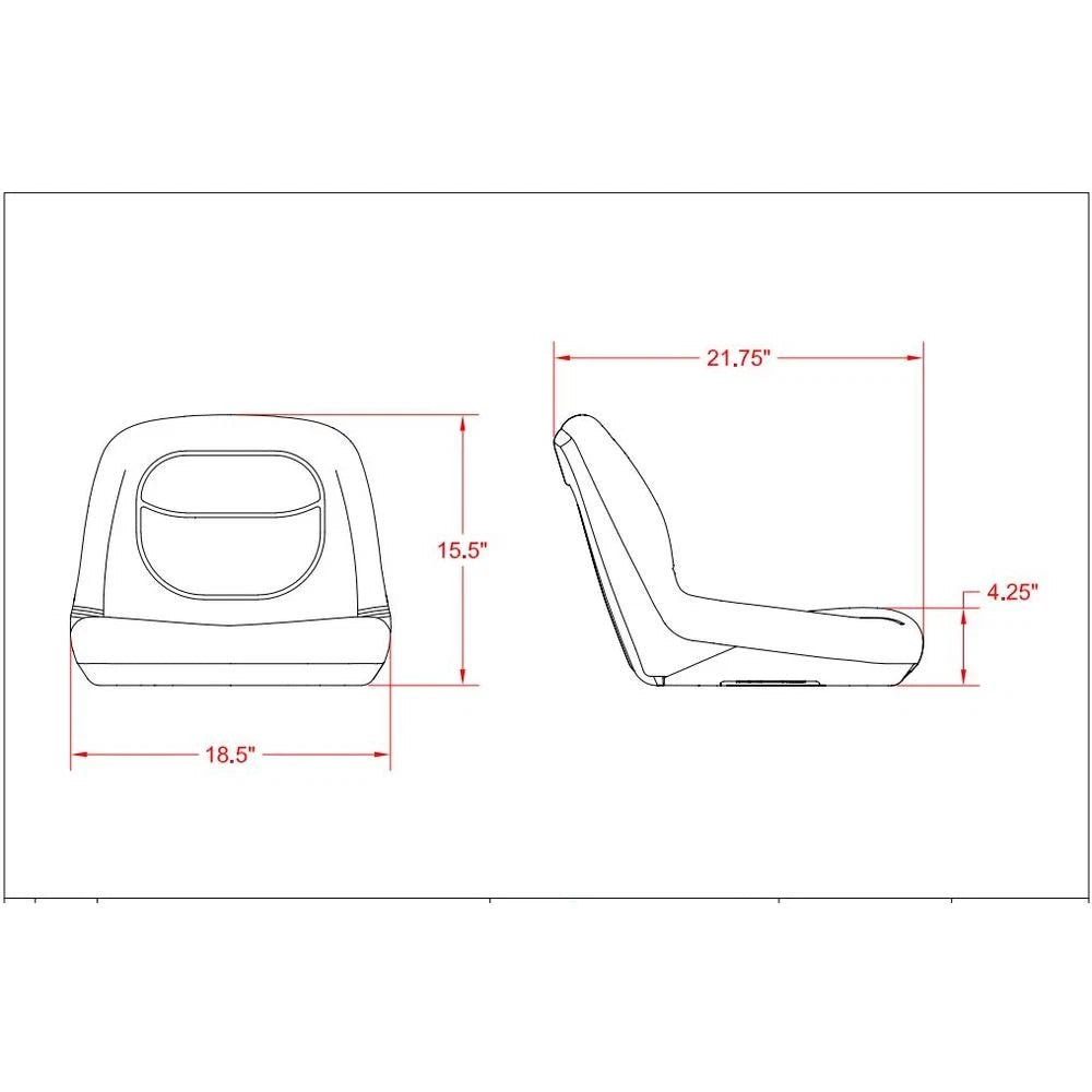 Yellow Tractor Seat with High Density Foam Cushion & Drain Hole