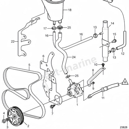 Power Steering Pump for Volvo Penta 4.3 5.0 5.7 8.1 V6 V8 (3887373)