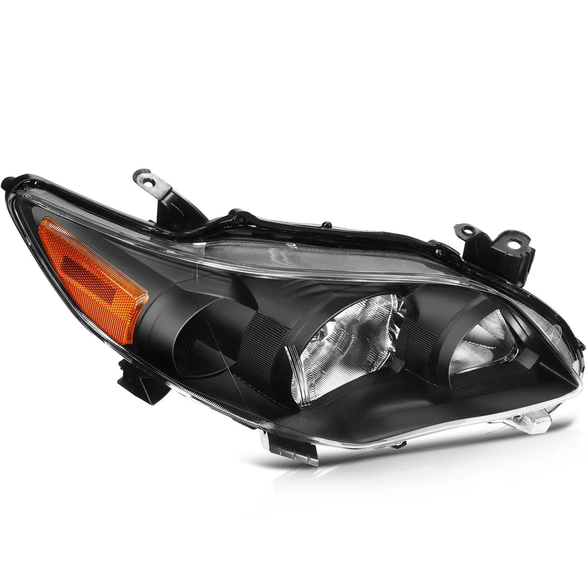 Headlight Assembly Pair for Toyota Corolla 2011–2013 (1.8L 2.4L) Black Amber