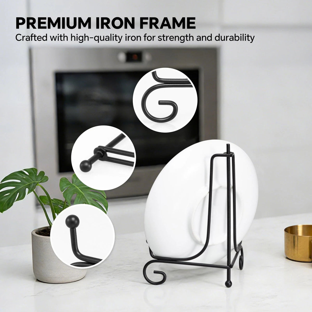 Set of 4 Iron Display Stands for Easels - 4 Inch Black Iron