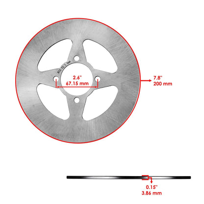 Rear Right Brake Disc with Pads & Bolts for Yamaha Raptor 350 (2004–2013) DS115AA2010