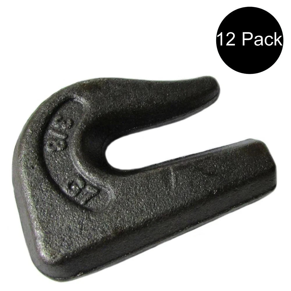 Set of 12 Weld On Grab Chain Hooks 3/8" G70 Wll 6,600 0900104