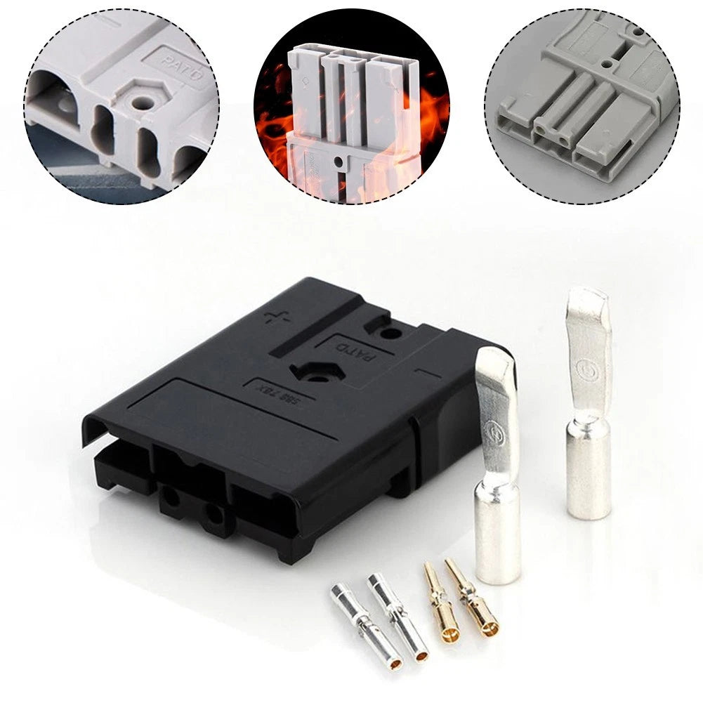 Two-pole Connector for Lithium Battery (600V 75A) - Gray, Wear Resistant