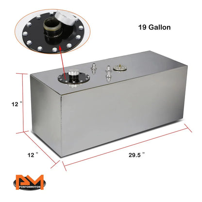 19 Gallon Aluminum Fuel Cell for Universal Applications (Polished Chrome)