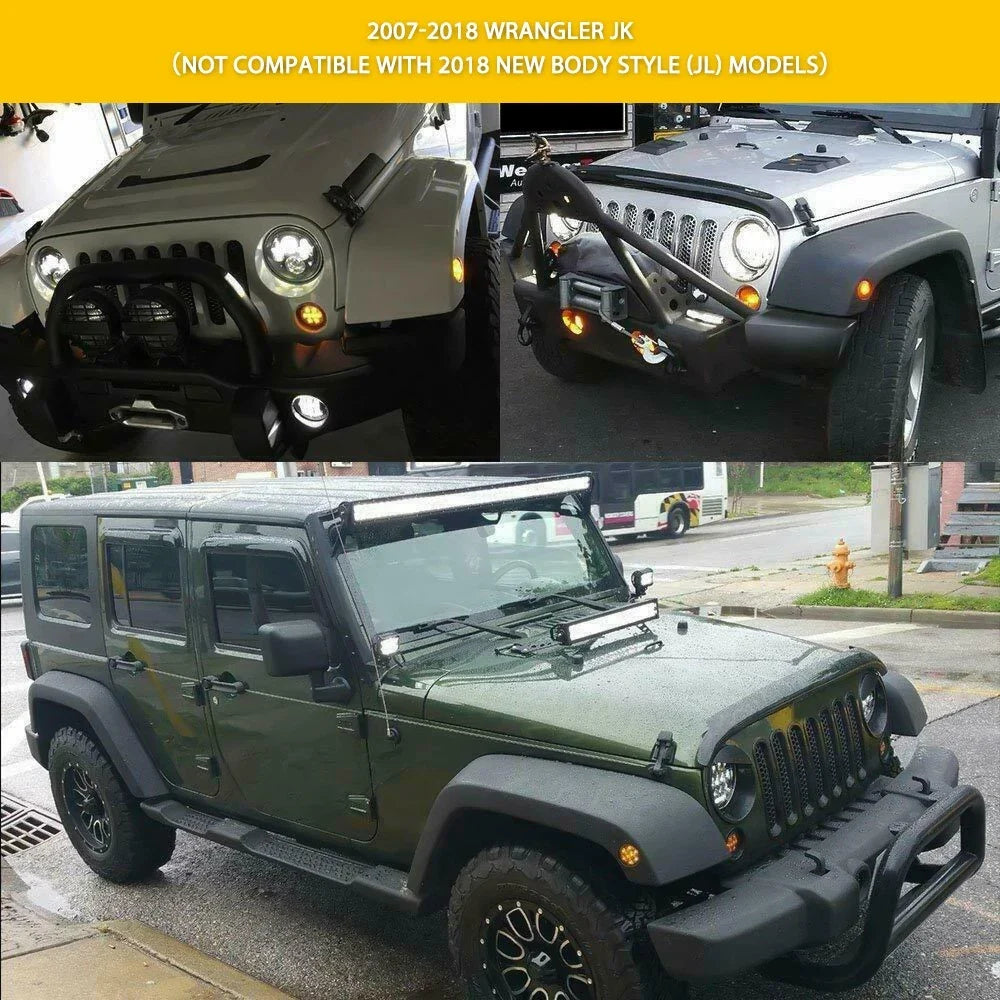 LED Turn Signal & Marker Side Fender Lights for Jeep Wrangler JK (2007–2018)