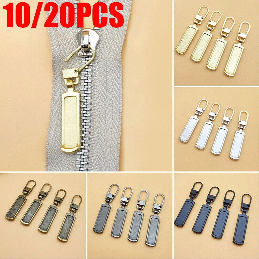10/20 PCS Replacement Molded Slider Fix Zipper Repair Pull Tab Kit for