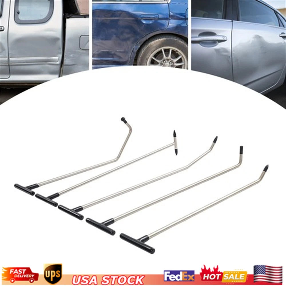 Set of 4 Auto Body PDR Tools Push Rods Kit for Paintless Dent Repair