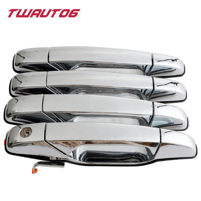 Chrome Exterior Door Handle Set of 4 for Chevy Tahoe GMC Yukon (2008–2013)