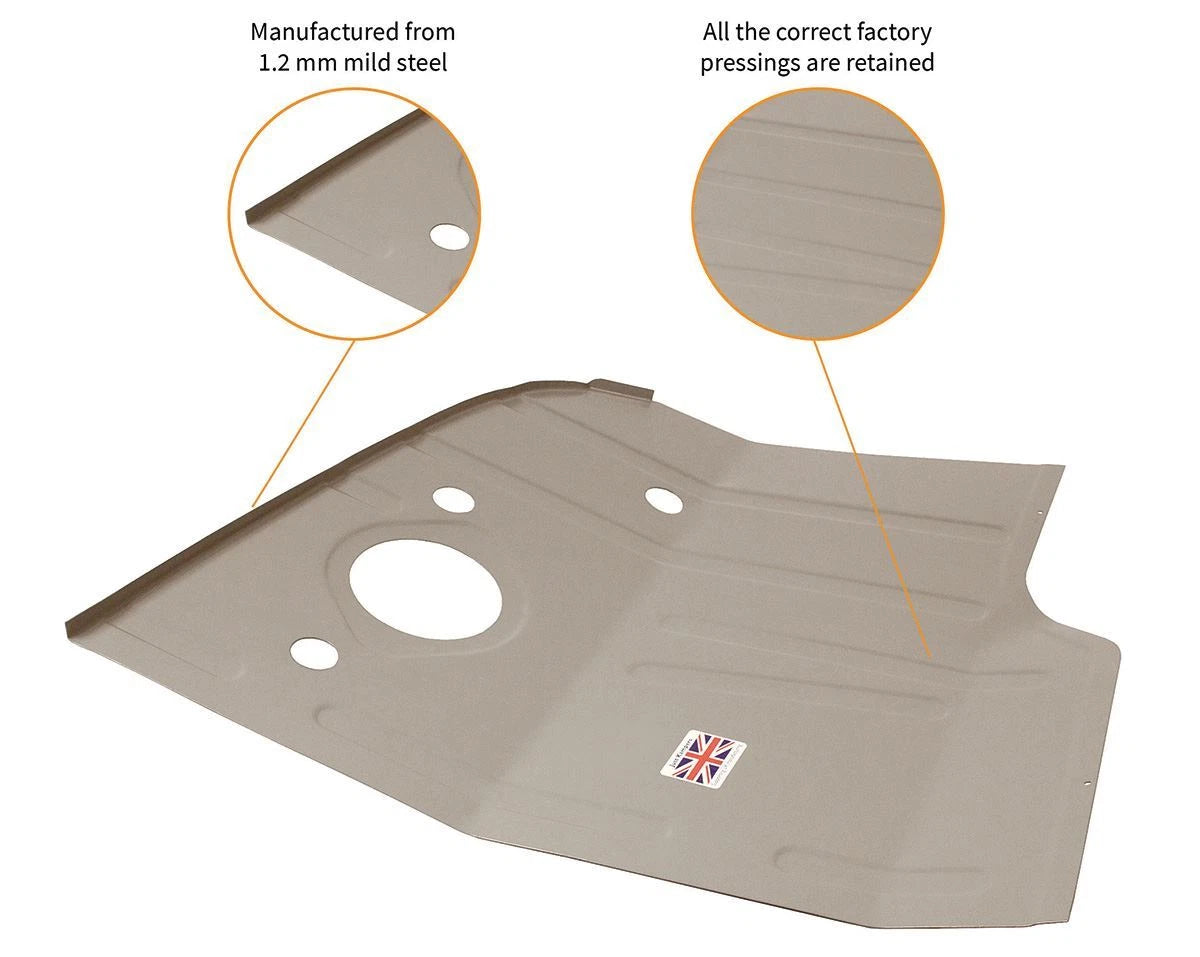 Front Cab Floor Repair for VW T2 Bay (1967–1972) RHD 214-801-054