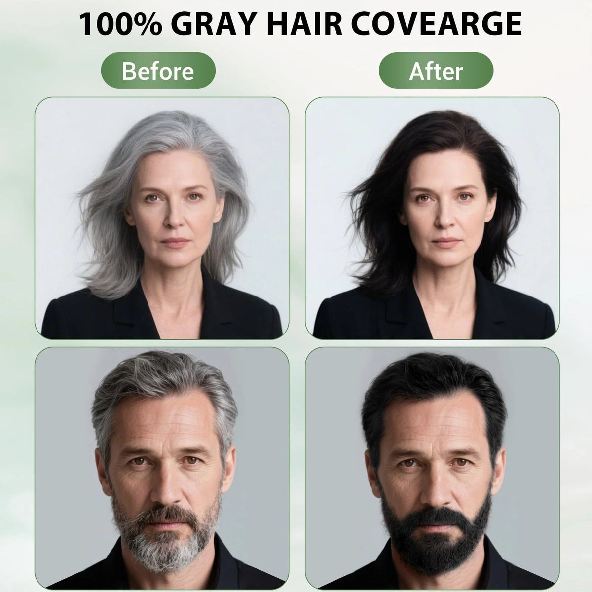 Black Hair Dye Shampoo for Women & Men (Pack of 1)