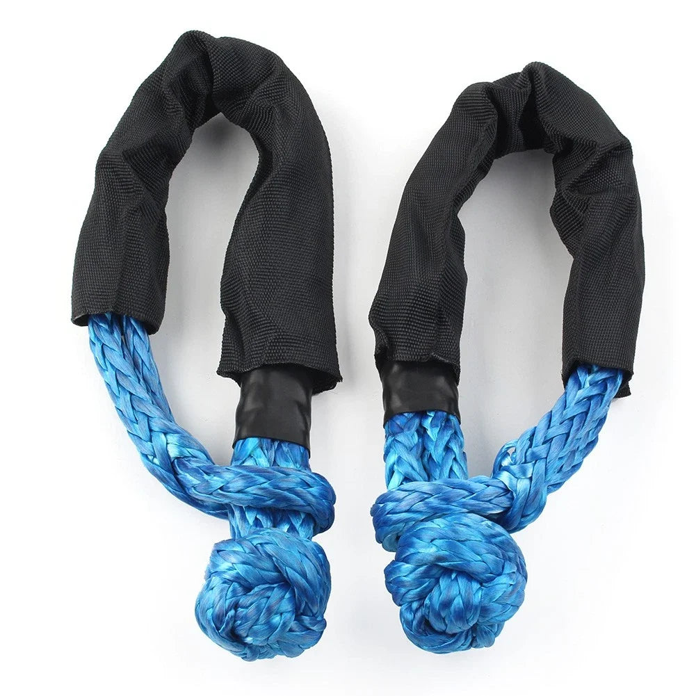 2X 1/2" Synthetic Soft Shackle Recovery Straps 38000 LBS Pair