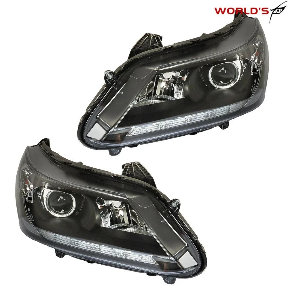 Set of 2 Black Projector Headlights for Honda Accord (2013–2015) LED DRL