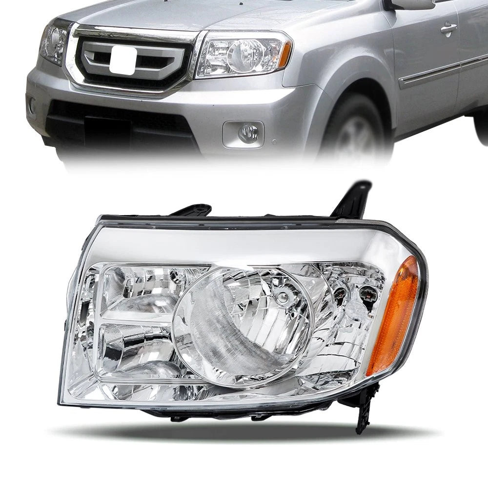 Front Headlight for Honda Pilot (2009–2011) - HO2518125, HO2519125, Clear Lens