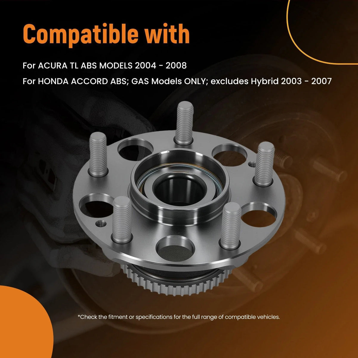 Rear Wheel Hub & Bearing Assembly for Acura TL, Honda Accord (2003–2008) 42200SDAA51