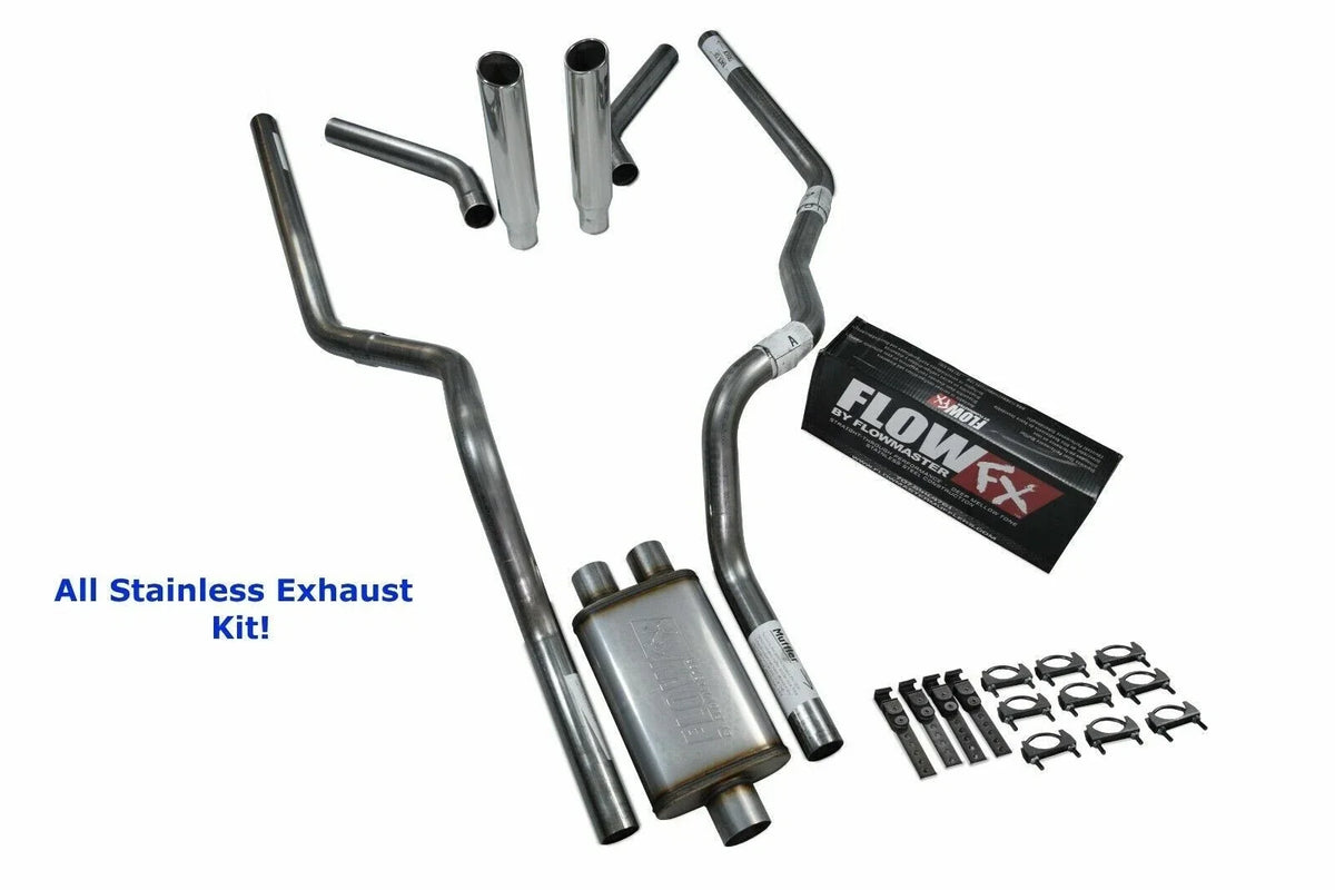 Dual Exhaust for Chevy GMC 1500 (1996–1999) Stainless Steel R Tip