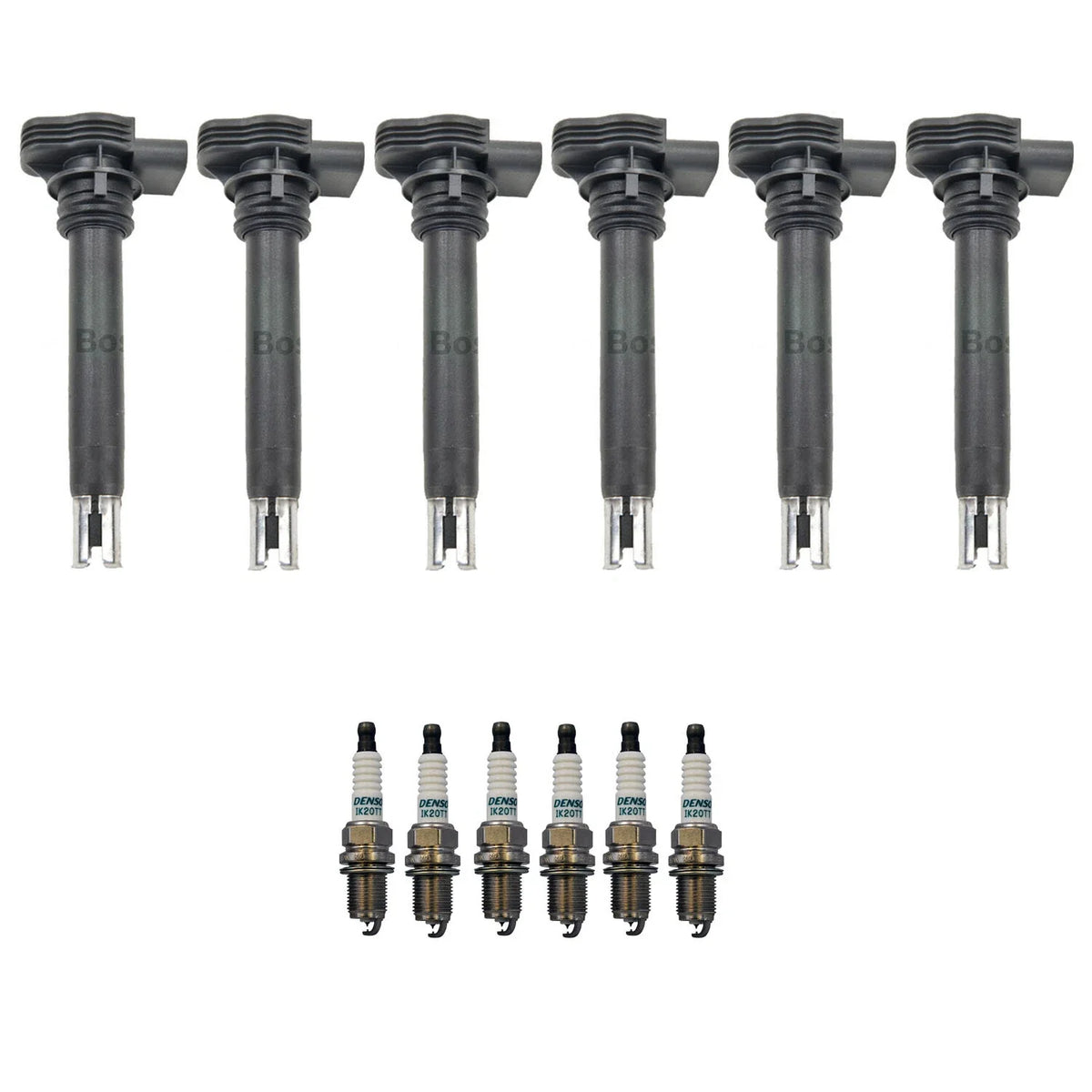 Set of 6 Ignition Coils & Iridium TT Spark Plugs for Audi Q5 3.2 V6 (2009)