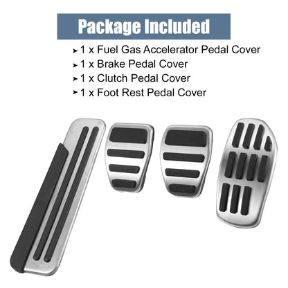 Set of 4 Accelerator and Brake Pedal Covers for Nissan Qashqai J11 (2016)