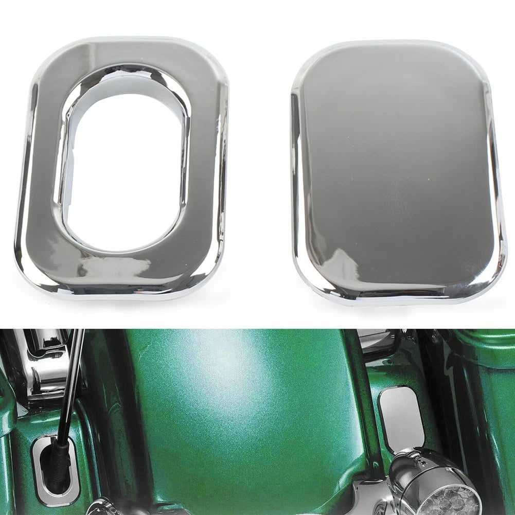 Chrome Antenna Hole Accent + Filler Cover for Harley Road Street Glide (2014–2023)