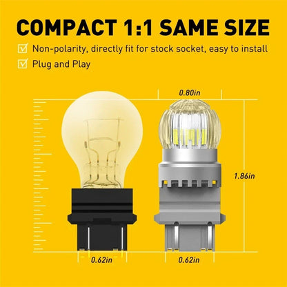 2X AUXITO 3157 3156 3057 4157 LED Reverse Brake Turn Signal Light Bulb
