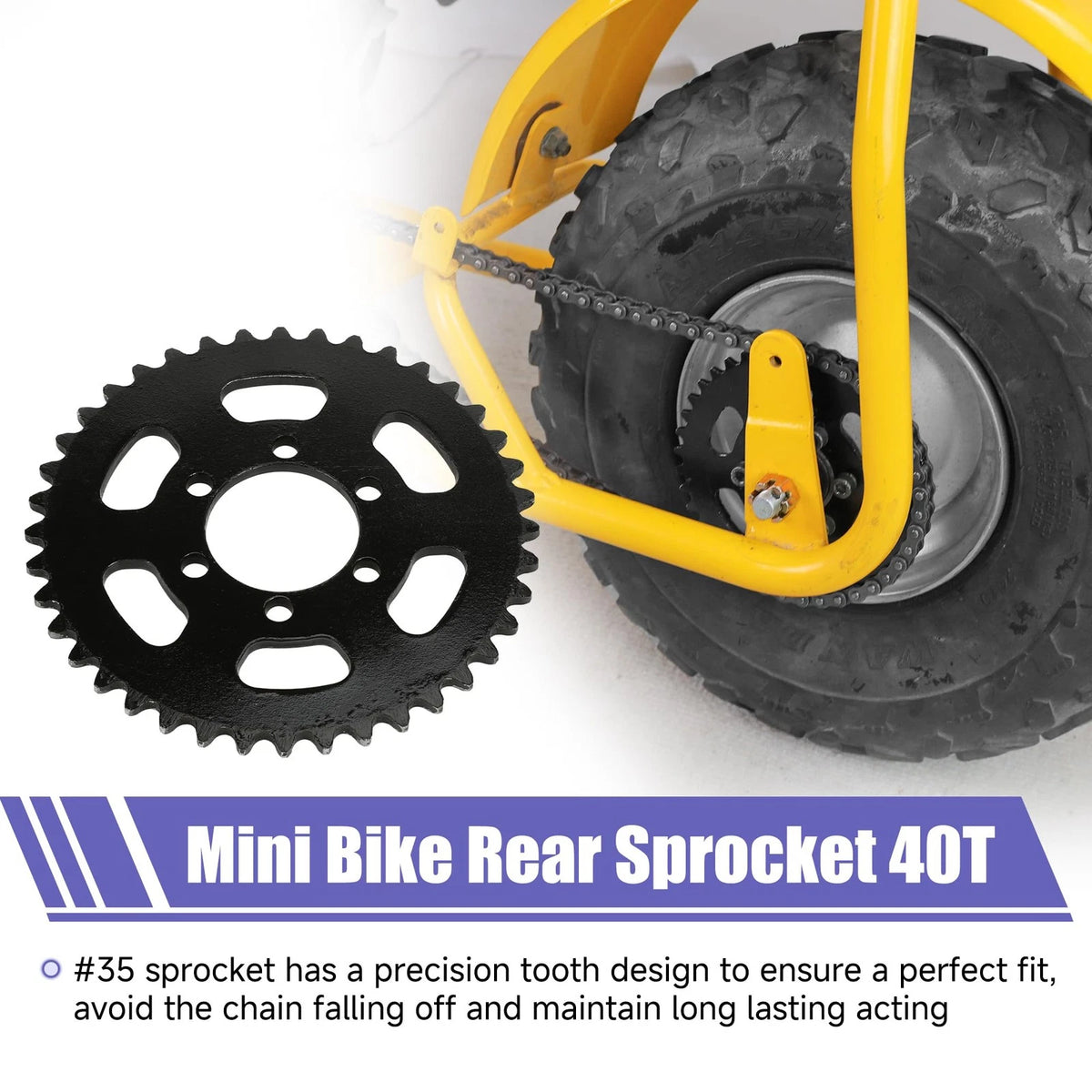 40T Rear Sprocket for Mini Bike (Compatible with 35 Chain)