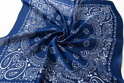 Silk Feel Luxury Satin Square Scarf for Men - Vintage Design