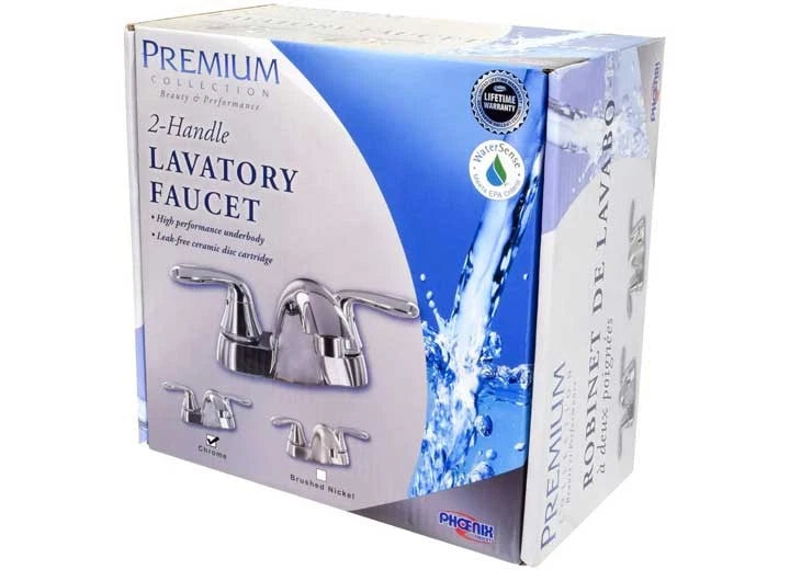 2X Valterra PF212301 RV Lavatory Faucet Chrome Pop-Up Drain