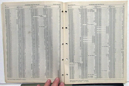 Price List Book for Lincoln Zephyr Sedan Coupe (1936–1940)