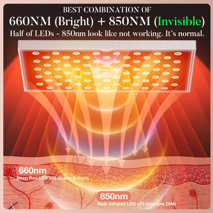 6X Red Light Therapy Panel Lamp with Stand for Body Face