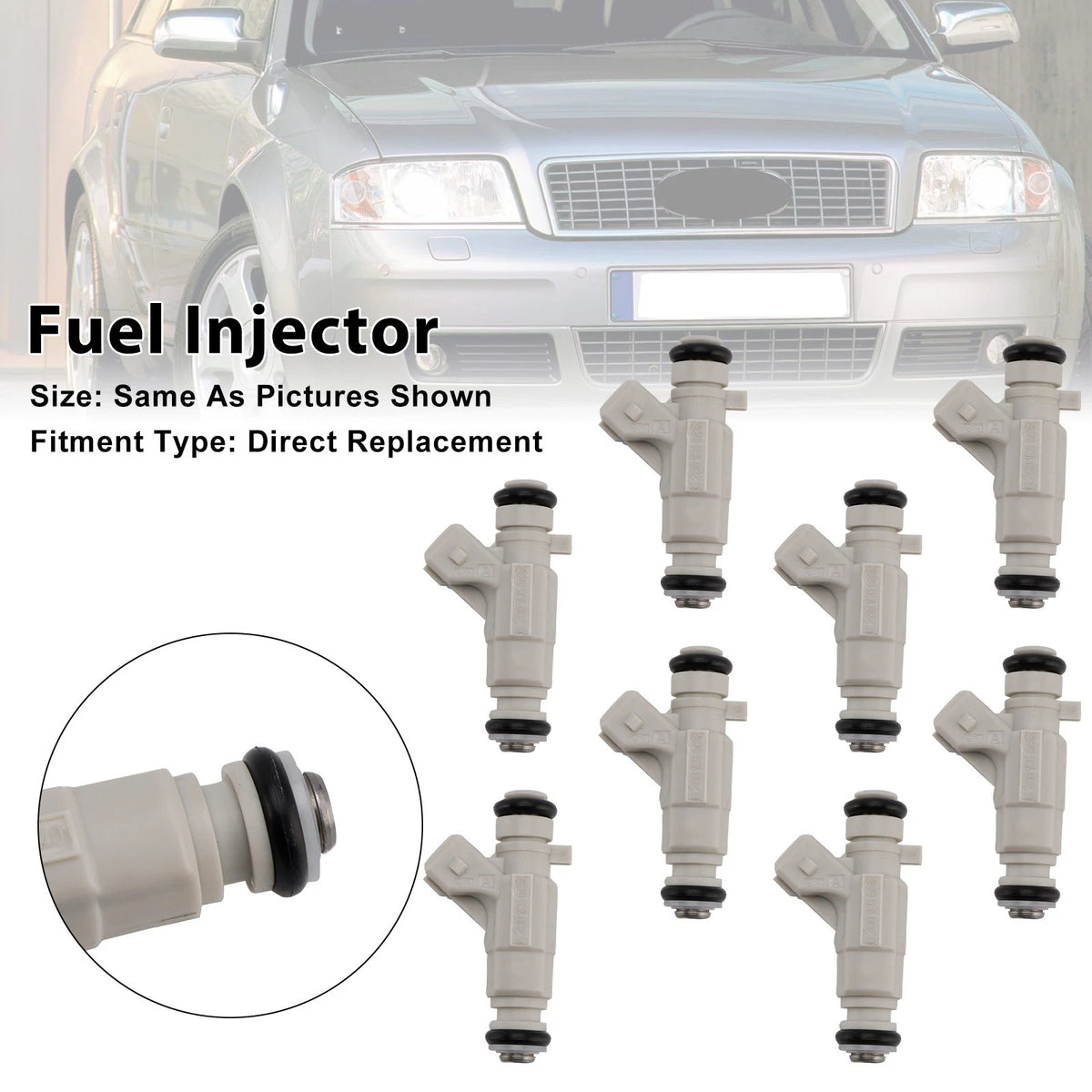 8Pcs Fuel Injector for Audi S6 S8 4.2L V8 (2001–2003) 0280155988 077133551Q