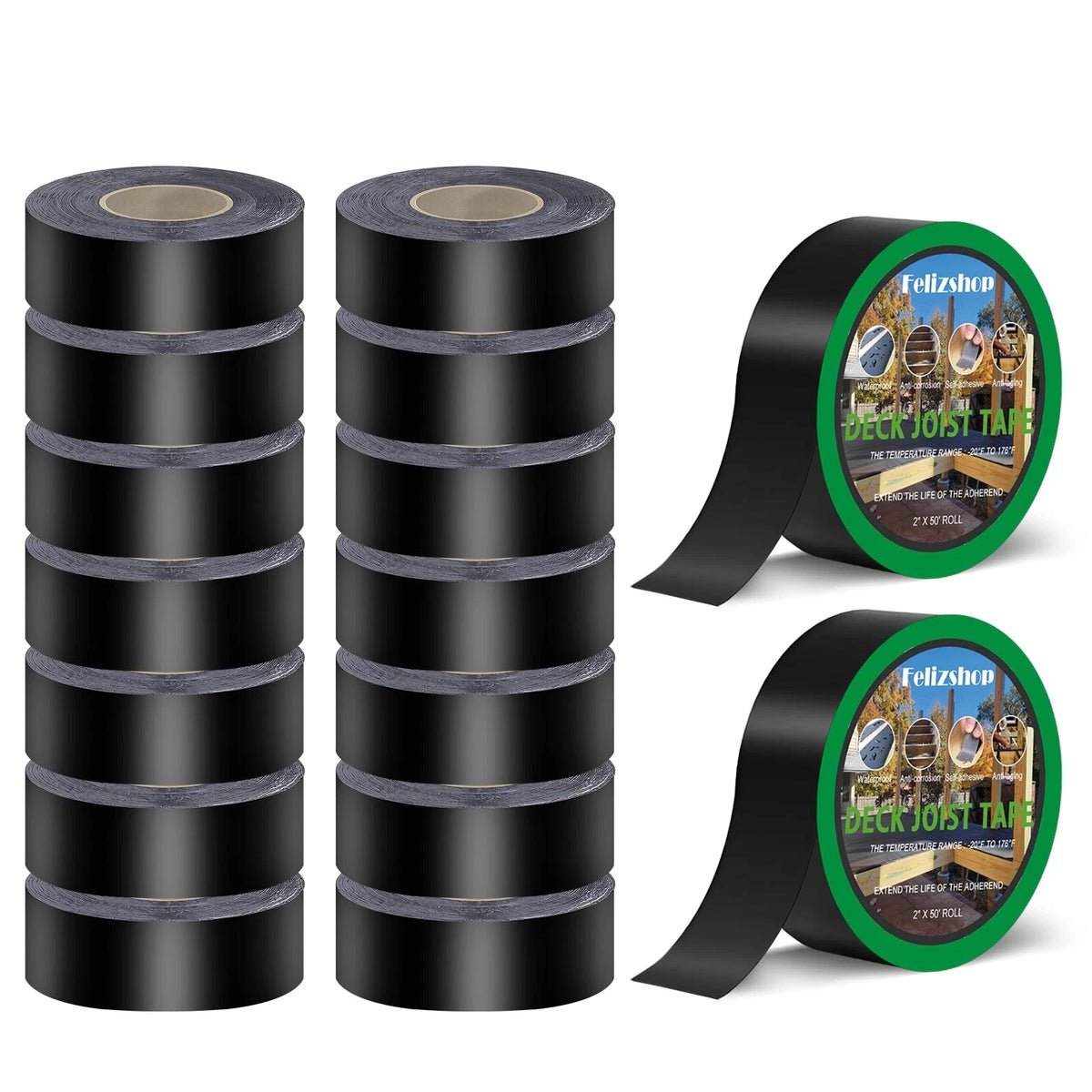 2 Inch Butyl Joist Tape Waterproof Deck Flashing for Wood Beams (16 Rolls)