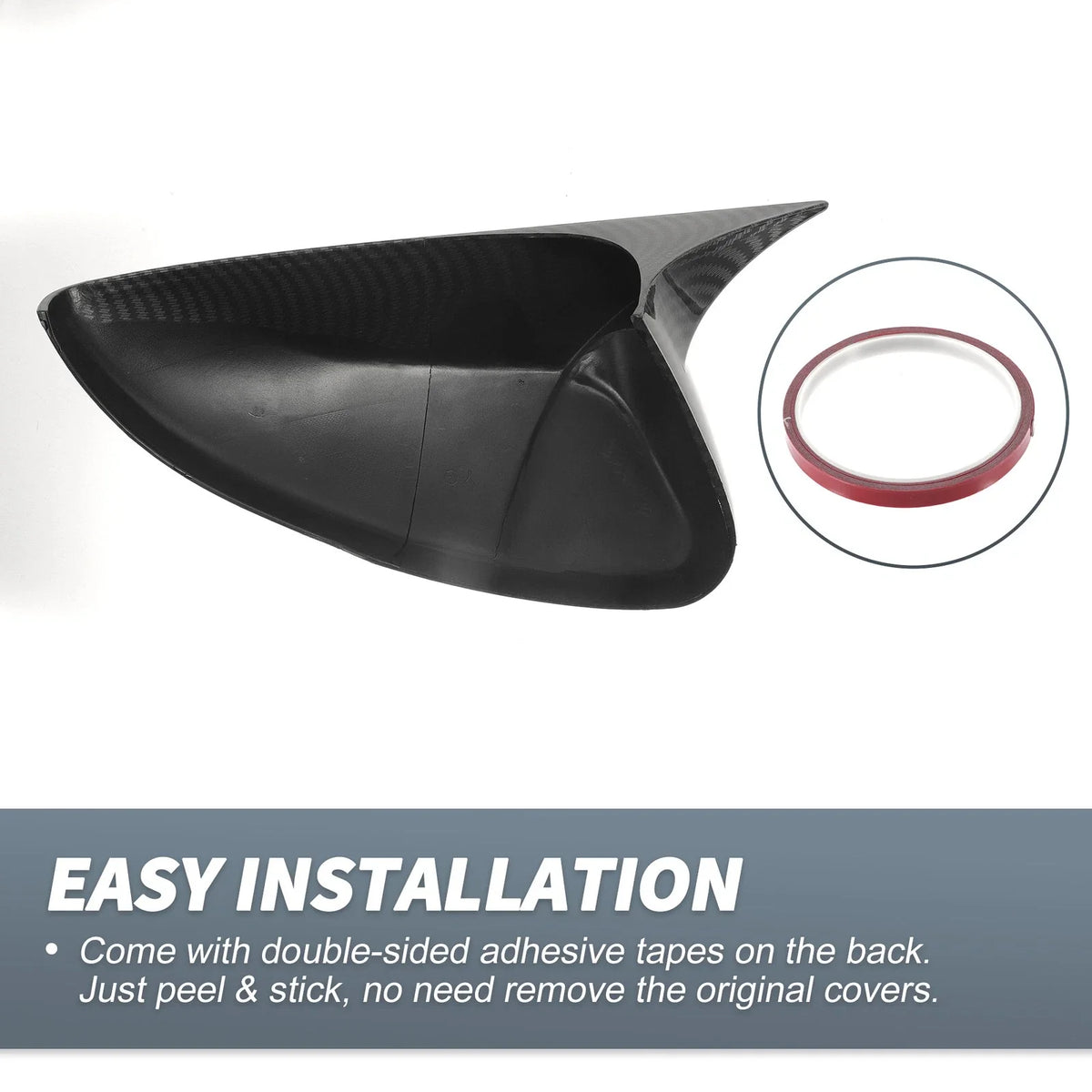 Pair Rearview Mirror Cover Overlay Black Carbon Fiber for Honda Accord (2018–2020) 634149921065