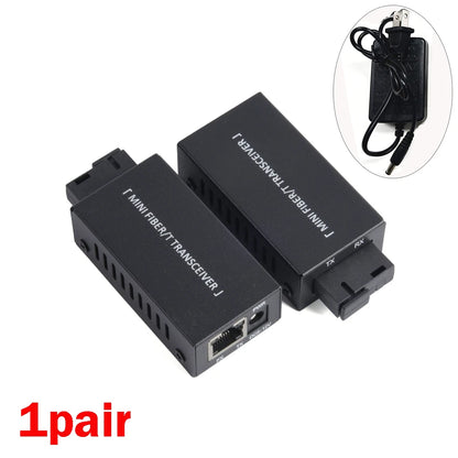 1 Pair Fiber Media Converter SC to RJ45 100/1000Mbps 20Km