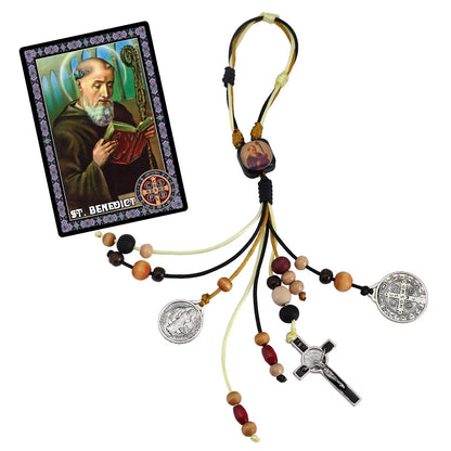 St Benedict Medals for Door with Saint Prayer Cards Home Black