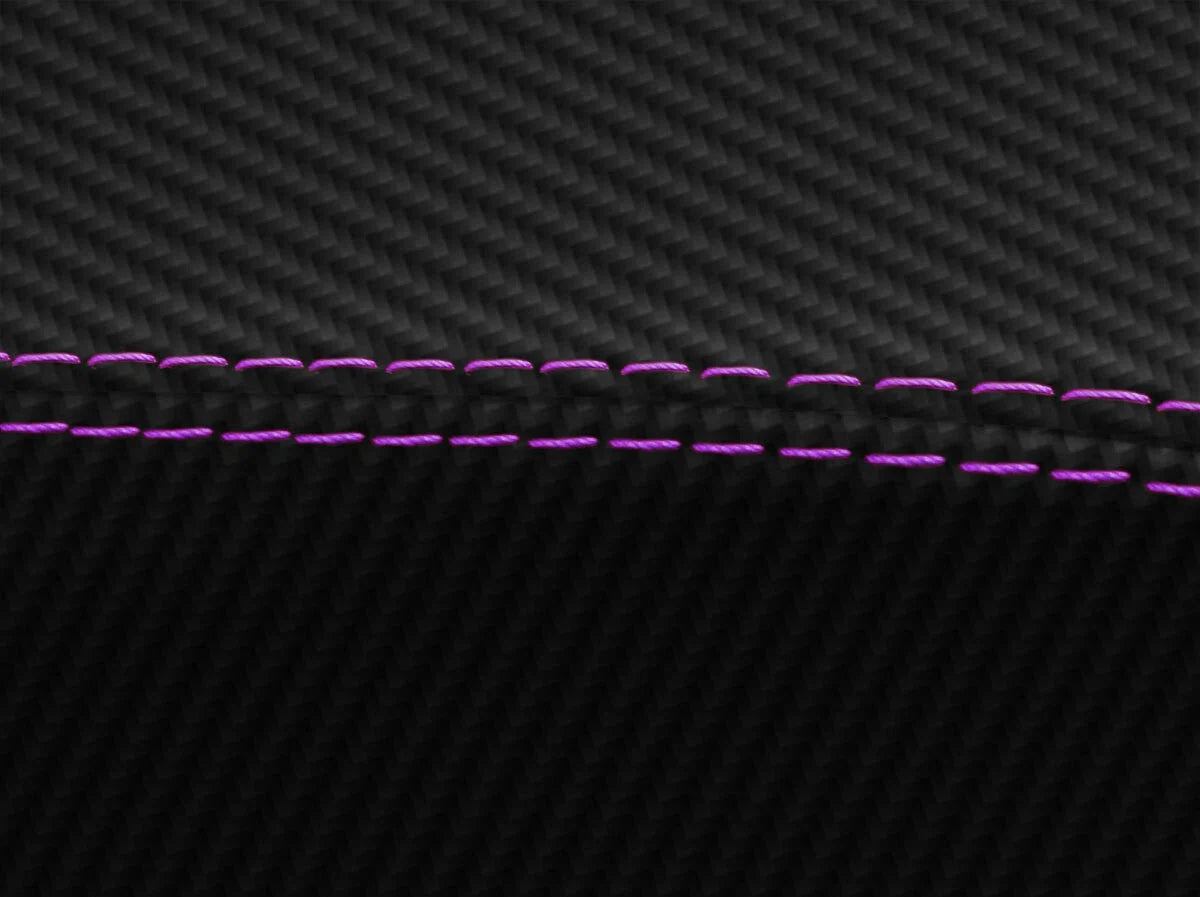 Console Lid Armrest Cover for Nissan Silvia (1989–1993) Carbon Fiber Purple Stitch