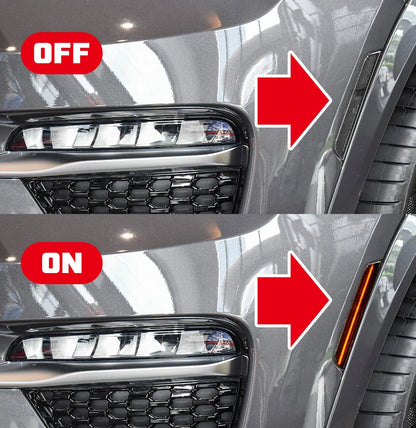 Set of 2 Smoke Lens Amber LED Side Marker Lights for Dodge Durango (2021–2025)