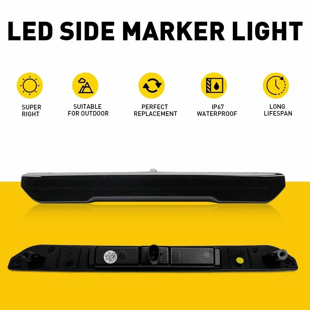 4X LED Smoked Front Rear Side Marker Lights for GMC Sierra 2500 3500 (2020–2023)