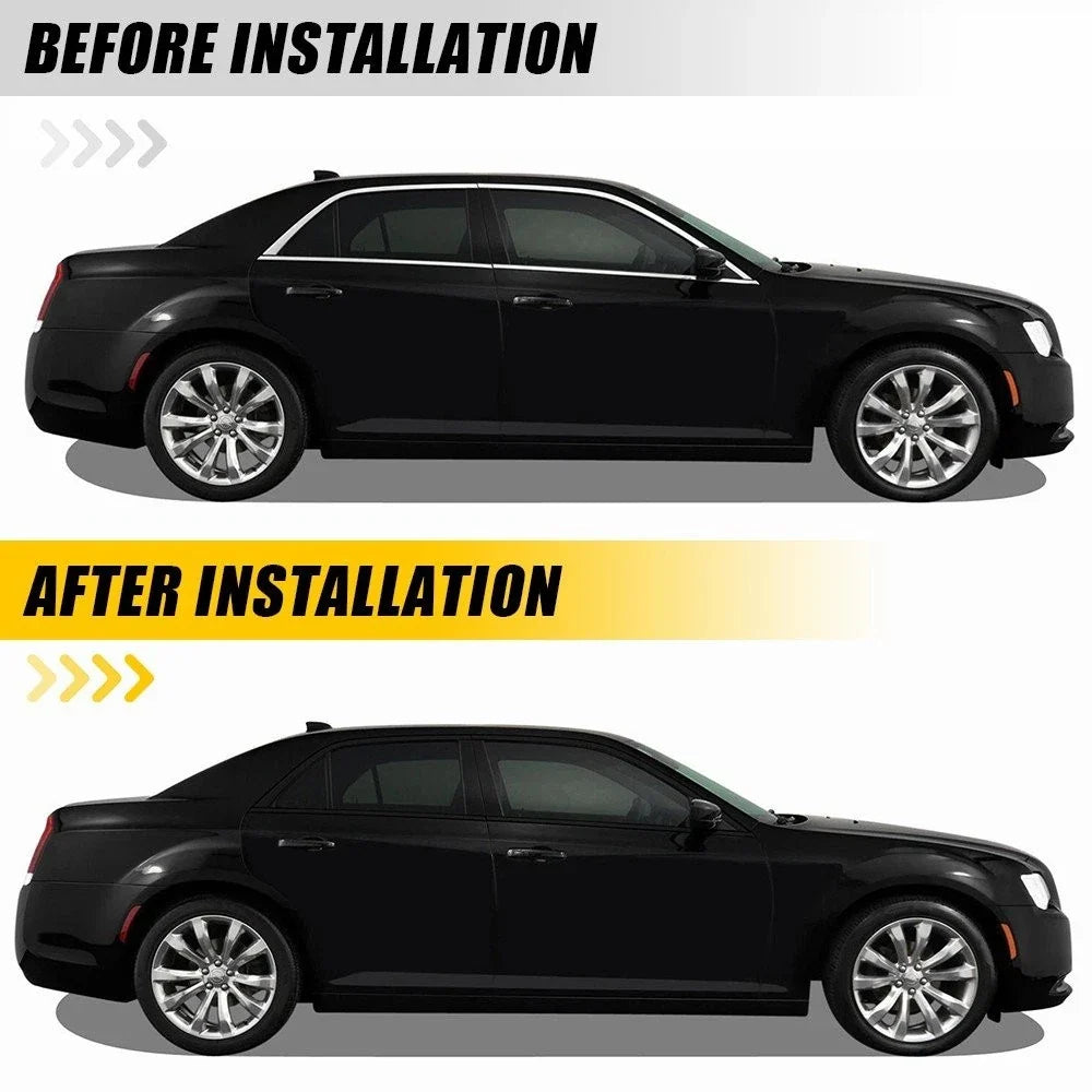 Wrap Black Exterior Pre-Cut Side Window Sticker for Chrysler 300 (2011–2023) 8Pcs