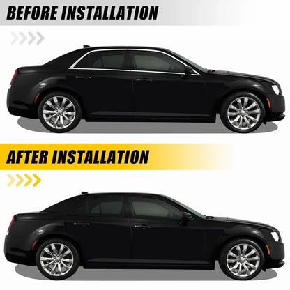 Wrap Black Exterior Pre-Cut Side Window Sticker for Chrysler 300 (2011–2023) 8Pcs