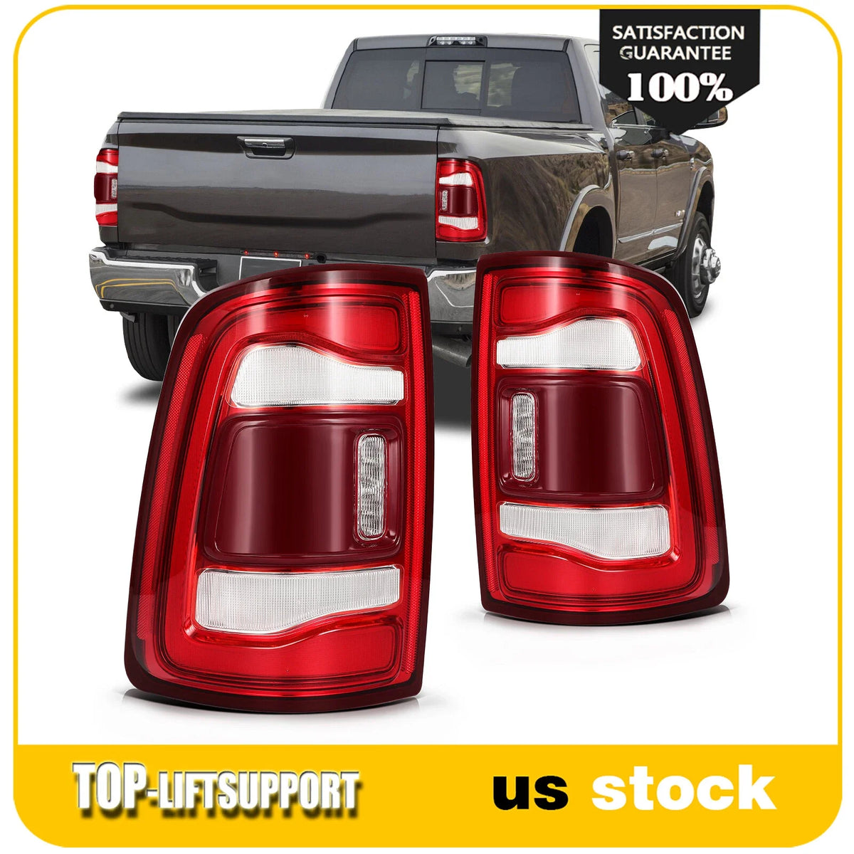 Pair LED Tail Light Assembly for Ram 2500 3500 (2019–2024)