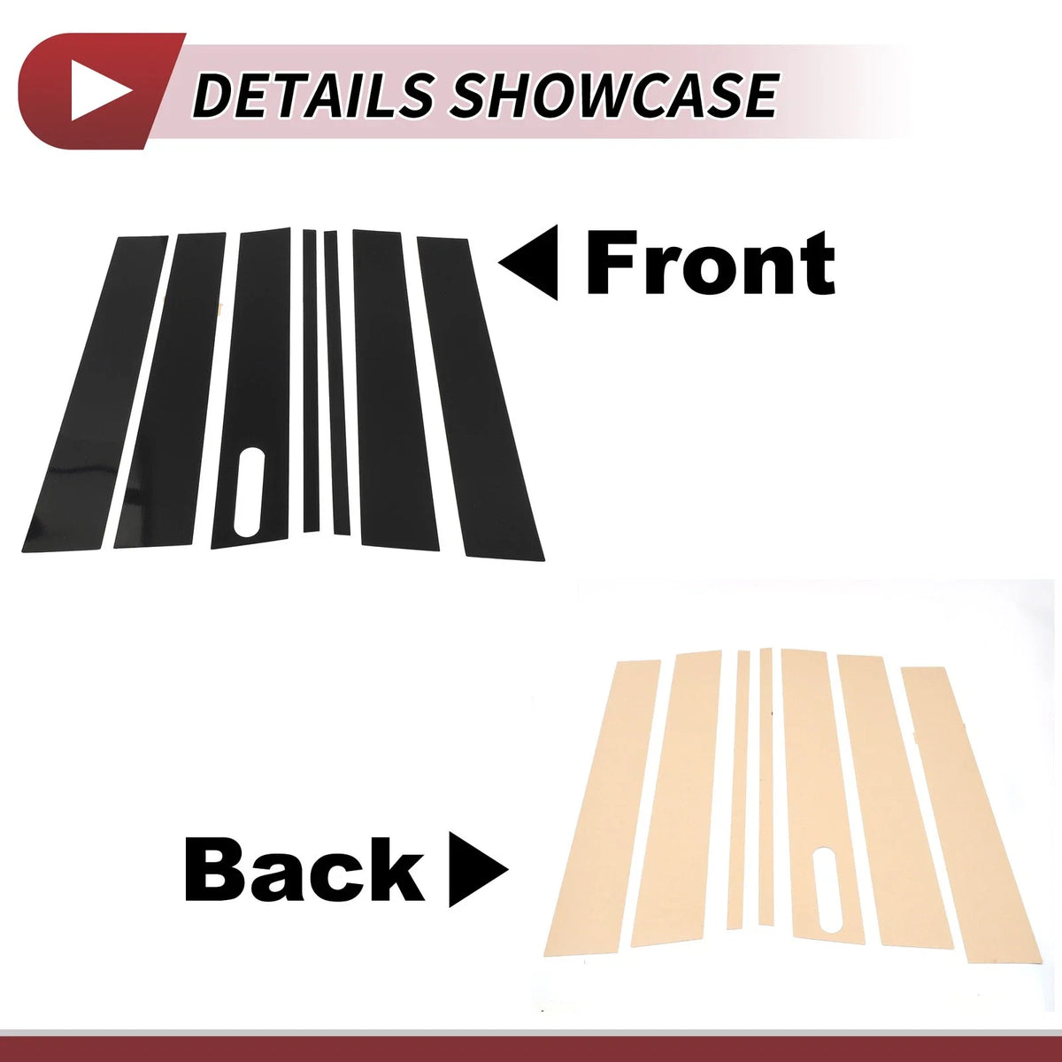7 Pcs Door Pillar Window Trim for Ford Explorer Sport Trac (2001–2005) Black