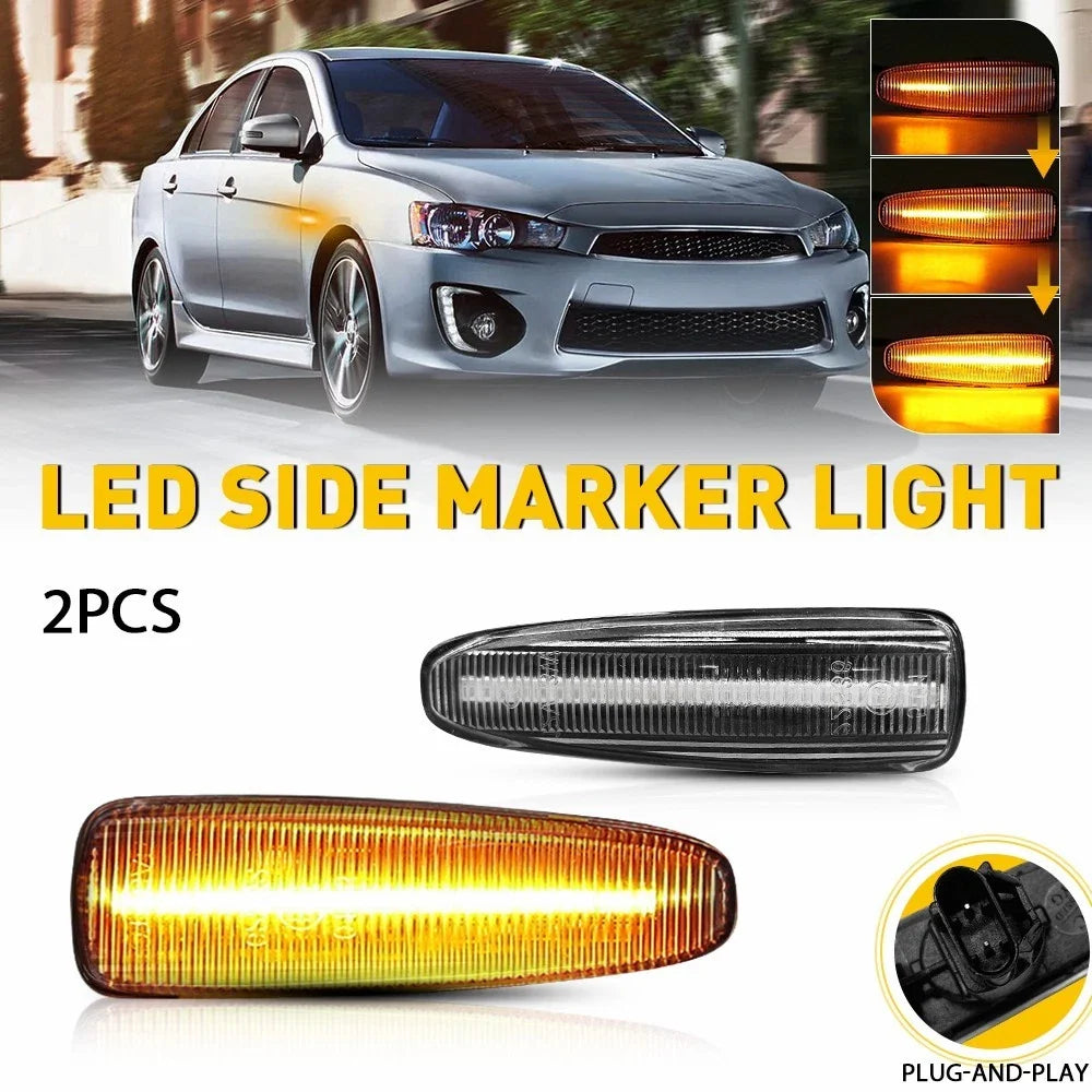 Smoke LED Fender Side Marker Turn Signal Light for Mitsubishi Lancer EVO X (2008–2017)