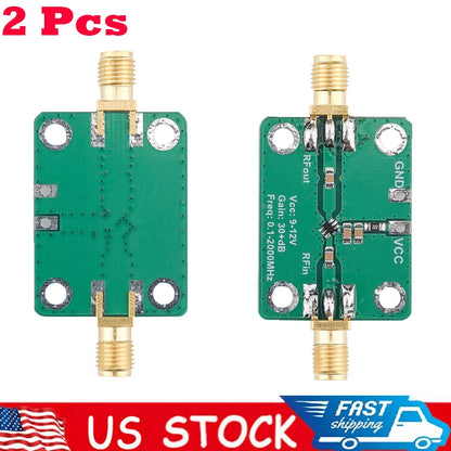 2X RF Wideband Amplifier Low-noise LNA 32dB 0.1-2000MHz