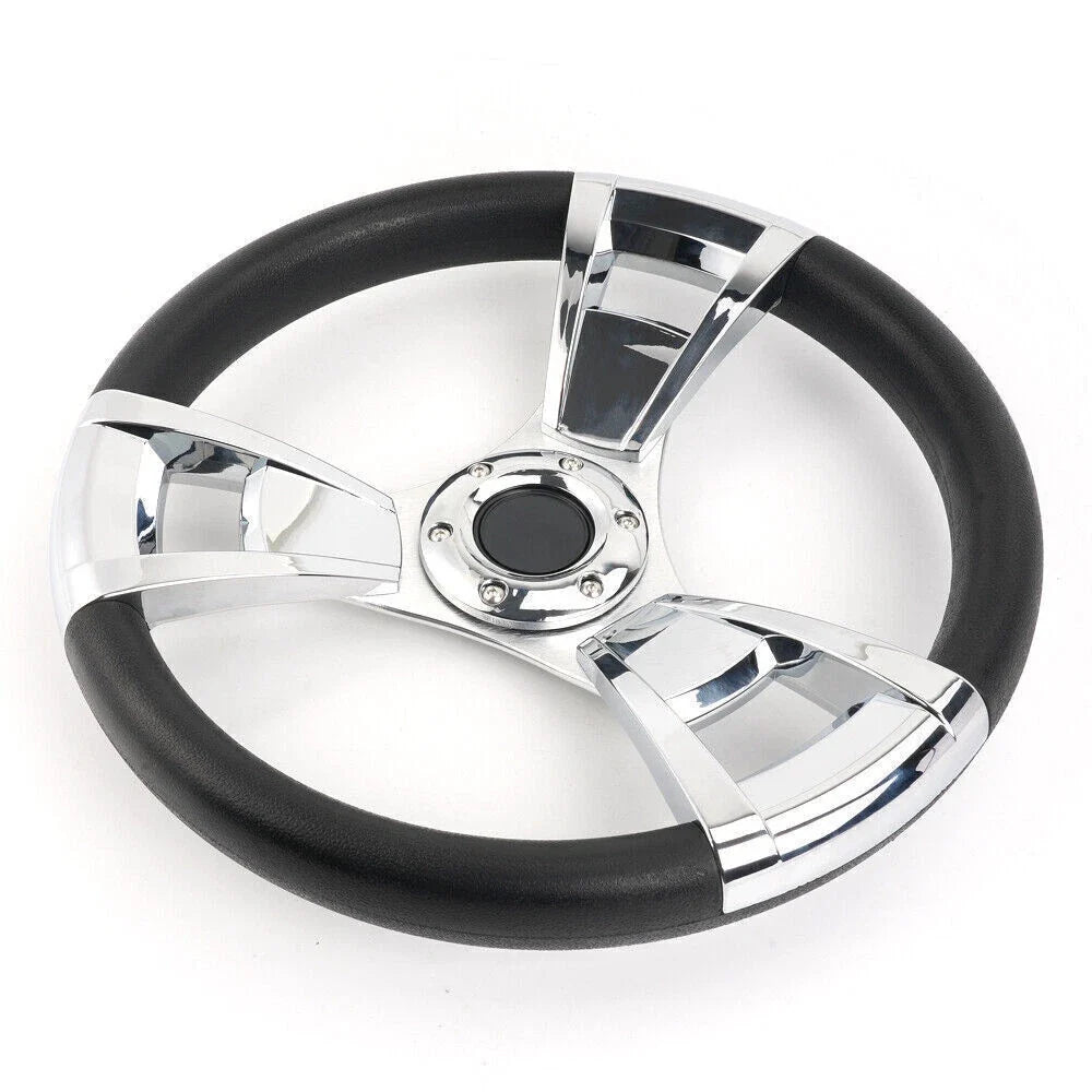 14" Marine Steering Wheel for Yacht Speed Boat (3 Spoke, 3/4" Shaft)