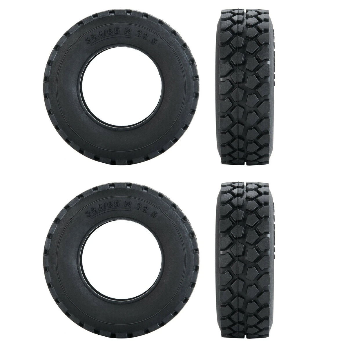 Set of 4 Rubber Tires for Tamiya 1/14 RC Tractor Truck