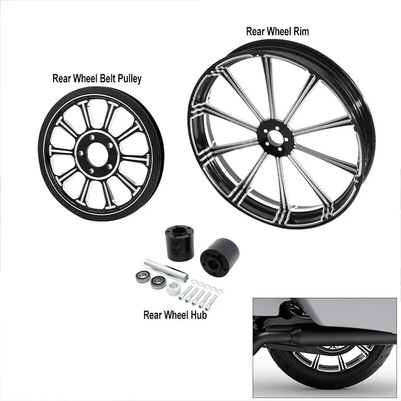 18" Wheel Rim Hub Pulley Sprocket for Harley Street Glide (2009-2023)