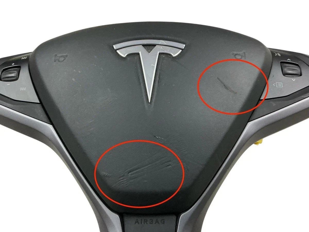 Driver Wheel Airbag for Tesla Model S Model X (2012–2021) 1456163-31-A, Black Leather
