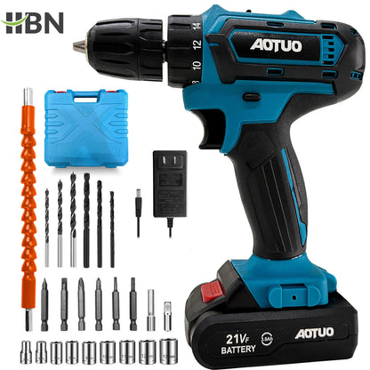 21V Cordless Drill Set for Power Tools (2023)