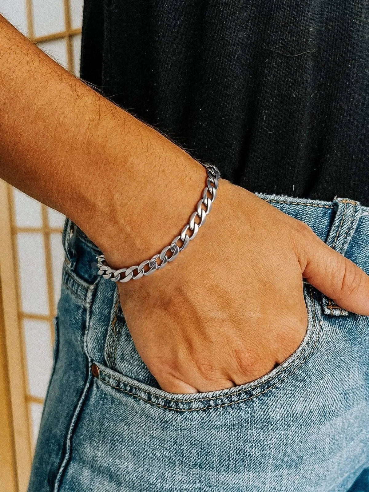 Sturdy Figaro Chain Bracelet for Men 6mm 9mm 13mm Width Stainless Steel