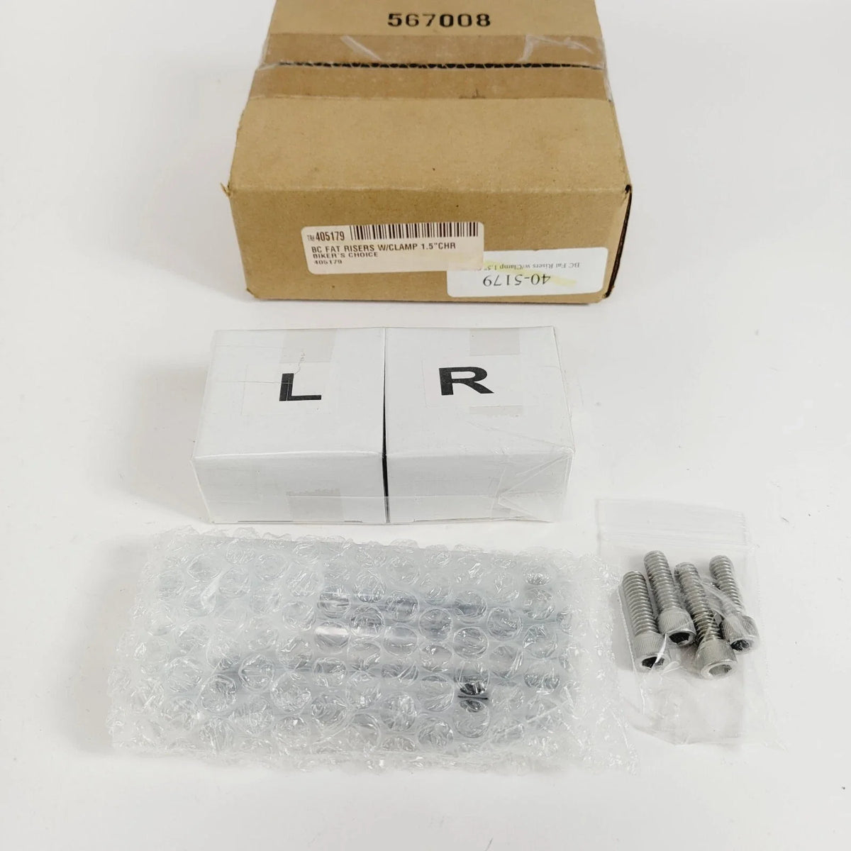 Chrome 1.5" Fat Risers w/Top Clamp for Harley-Davidson (405179)