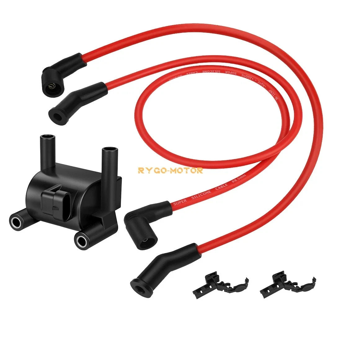 Ignition Coil + Wires for Softail Deluxe FLSTN (2007–2017) #31696-07A #31960-99A